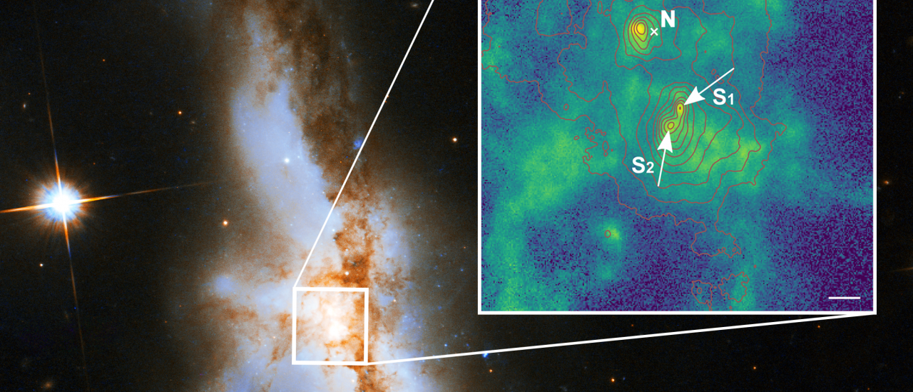 La galaxia irregular NGC 6240 con tres agujeros negros