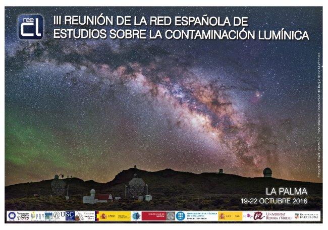 Poster of the third meeting of Spanish Light Pollution Research Network. Credit: REECL and Daniel López/IAC.  