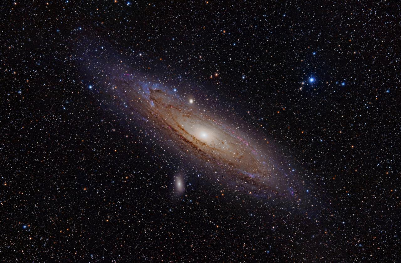 The M31 Galaxy, more commonly known as the Andromeda Galaxy, is a spiral galaxy situated some 2- 2.5 million light years from us in the direction of the constellation of Andromeda. Credits: Adam Evans/wikipedia.