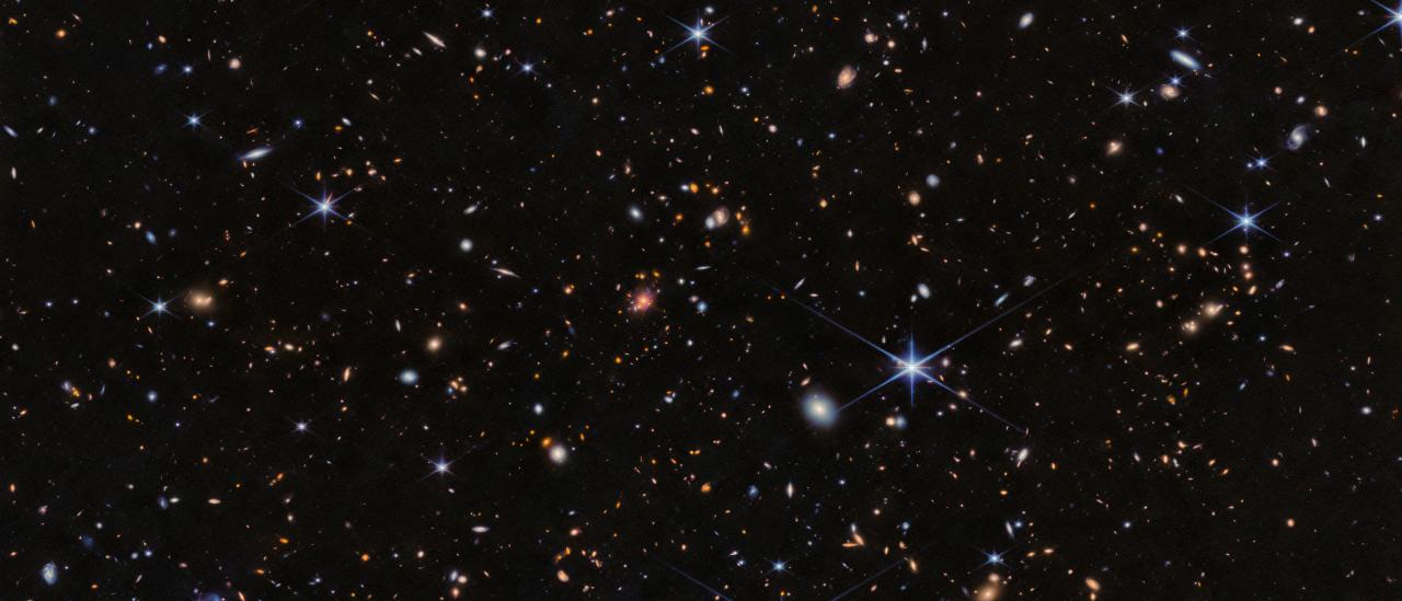 El protocúmulo Spiderweb captado por la Webb’s NIRCam ESA/Webb, NASA & CSA, H. Dannerbauer 