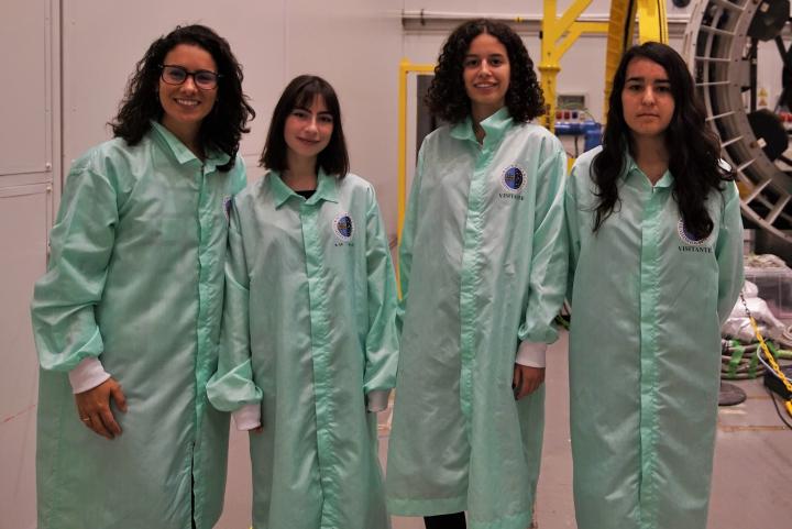 Sandra Benítez with the three participants of the Canarias Masterclass programme.