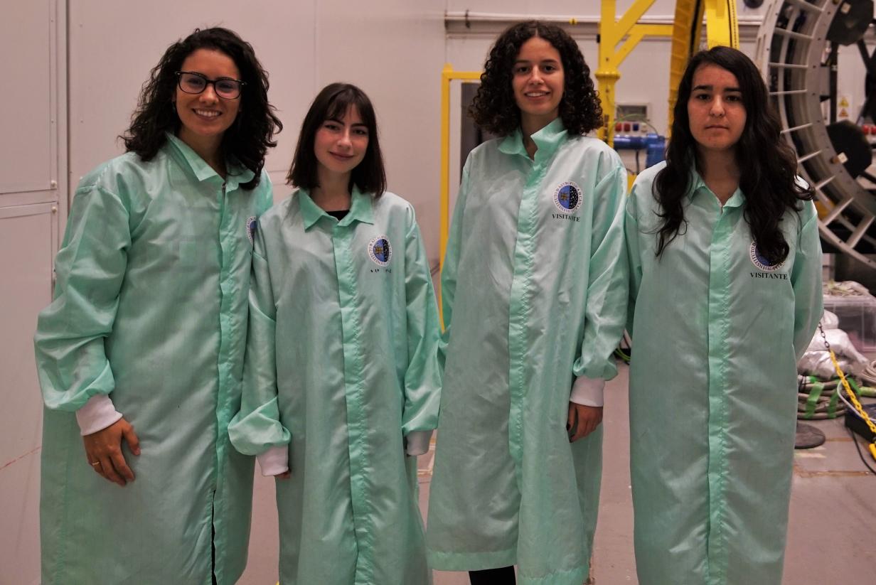 Sandra Benítez with the three participants of the Canarias Masterclass programme.