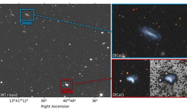 Raro par de galaxias enanas en interacción observado por el proyecto CAVITY
