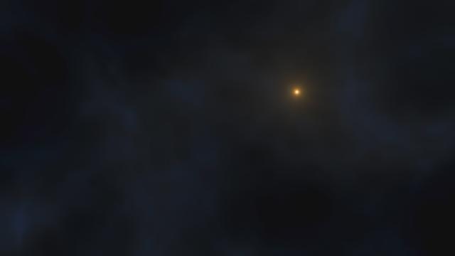 Artistic simulation of the formation of the star J0023+0307