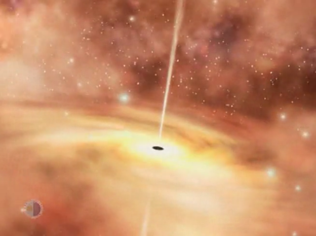Agujero negro en el centro de una galaxia