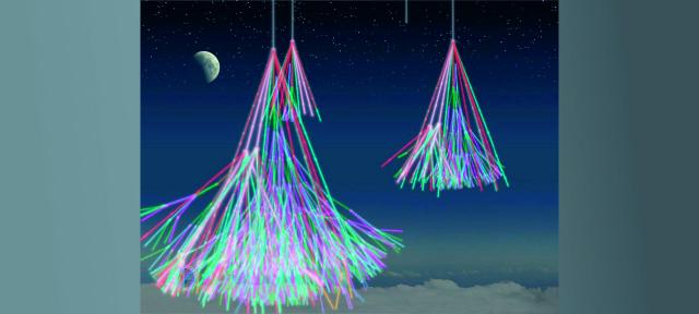 Cascade division of solar particles in the Earth's upper atmosphere.