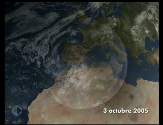 Paso de la sombra de la luna por la Península Ibérica y África