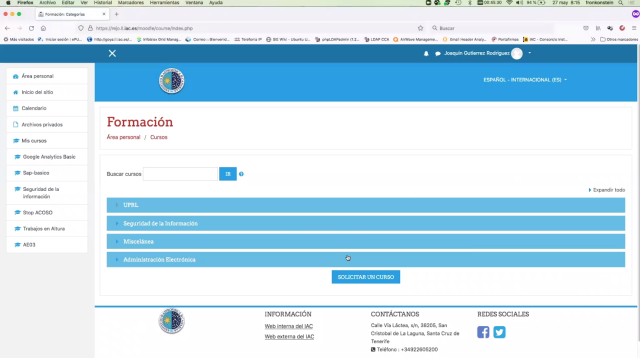 Request moodle course
