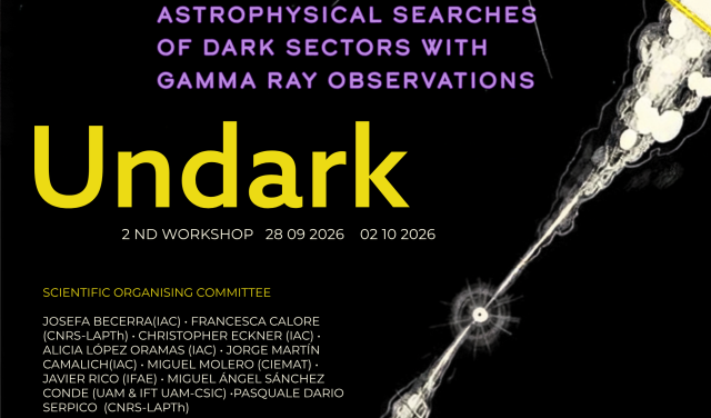 Official poster of the 2nd UNDARK Workshop, “Astrophysical Probes of Dark Sectors Using Gamma-Ray Observations”, held from 28 September to 2 October 2026.