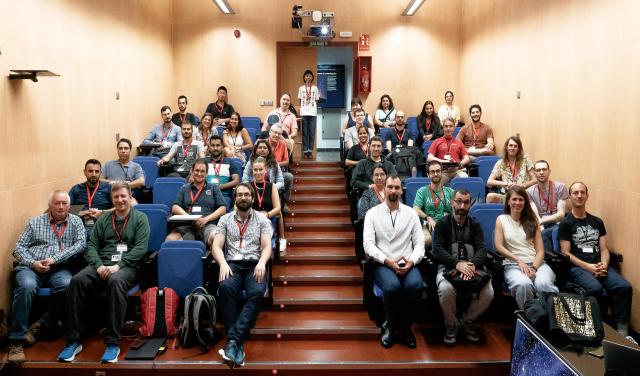 Attendees at the Solar MHD (UKUS 7) conference held in the Aula at the IAC headquarters in La Laguna