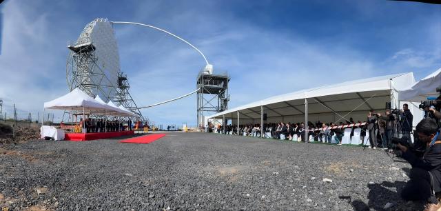 Imagen de los cuatro LST instalados en el Observatorio del Roque de los Muchachos / Daniel López