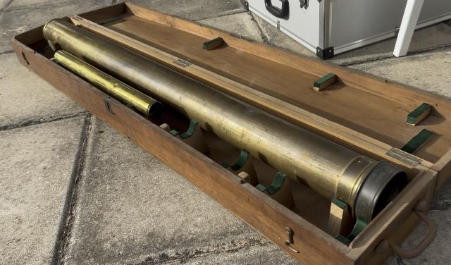 Telescopio 'Breton Frères, Paris' utilizado en Palencia durante el histórico eclipse solar total de 1905 y restaurado en el IAC para su uso en el eclipse del 12 de agosto de 2026