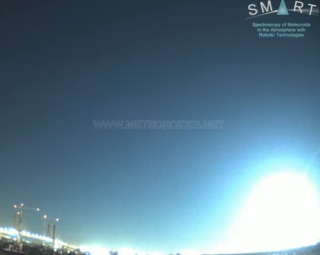 Imagen del meteoroide captada por SMART / Crédito: Consejo Superior de Investigaciones Científicas