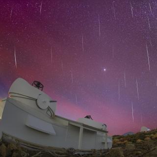 Composición de la lluvia de meteoros Gemínidas 2022 sobre los telescopios TTT