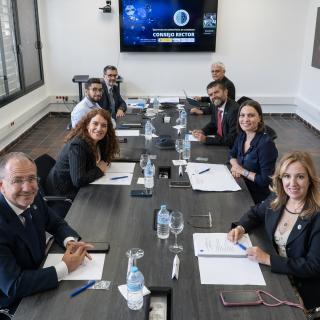 La secretaria general de investigación del Ministerio de Ciencia, Innovación y Universidades, Eva Ortega Paíno, ha presidido esta la reunión del Consejo Rector / Inés Bonet