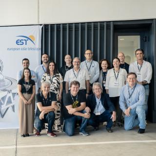 The EST team and the review panel during the live sessions of the Preliminary Design Review held at IACTEC (Tenerife) on October 21st–22nd, 2025. The EST team and the review panel during the live sessions of the Preliminary Design Review held at IACTEC (Tenerife) on October 21st–22nd, 2025.
