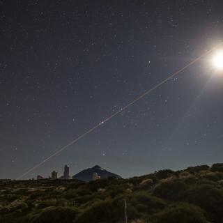 Laser launched from the Teide Observatory. Laser launched from the Teide Observatory.