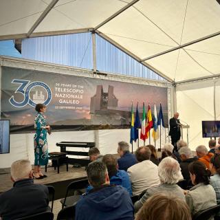 Momento de la celebración del 30º aniversario del TNG en el Observatorio del Roque de los Muchachos