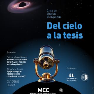 Cartel de la tercera sesión del ciclo de charlas "Del cielo a la tesis"