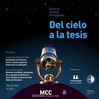 Cartel del ciclo de charlas divulgativas "Del Cielo a la Tesis"