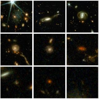 Nueve galaxias tomadas de entre más de 700.000 que abarcan todo el tiempo cósmico Nueve galaxias tomadas de entre más de 700.000 que abarcan todo el tiempo cósmico