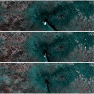 Imágenes obtenidas con ALISIO-1 del volcán Popocatepetl en Puebla, México