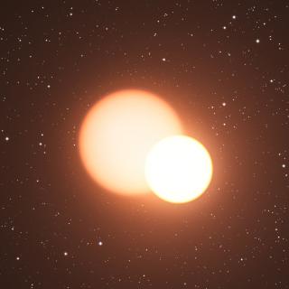 Artistic impression of a binary system similar to KIC 10001167 Artistic impression of a binary system similar to KIC 10001167