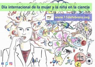 Cartel del Día Internacional de la Mujer y la Niña en la Ciencia. Diseño: María del Álamo Ortega. 8531