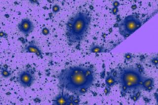 Mosaico con las imágenes infrarrojas de las seis galaxias de la muestra cuando el Universo tenía la mitad de su edad actual. Crédito: Ignacio Trujillo (IAC) e imágenes del programa HUDF 2012. 8541