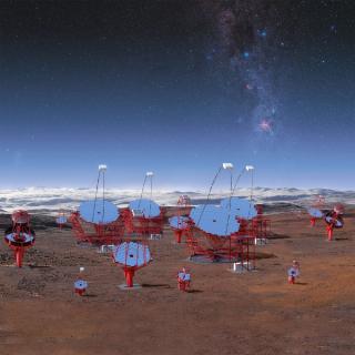 Cherenkov Telescope Array Observatory CTAO 3D simulation. Credit: Gabriel Pérez Díaz (IAC)