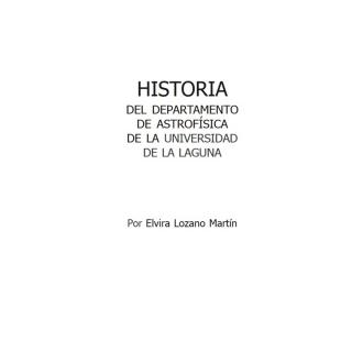Libro: Historia del Departamento de Astrofísica de la ULL
