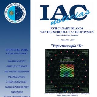 Cover Winter School 2005 "3D spectroscopy". Special Edition